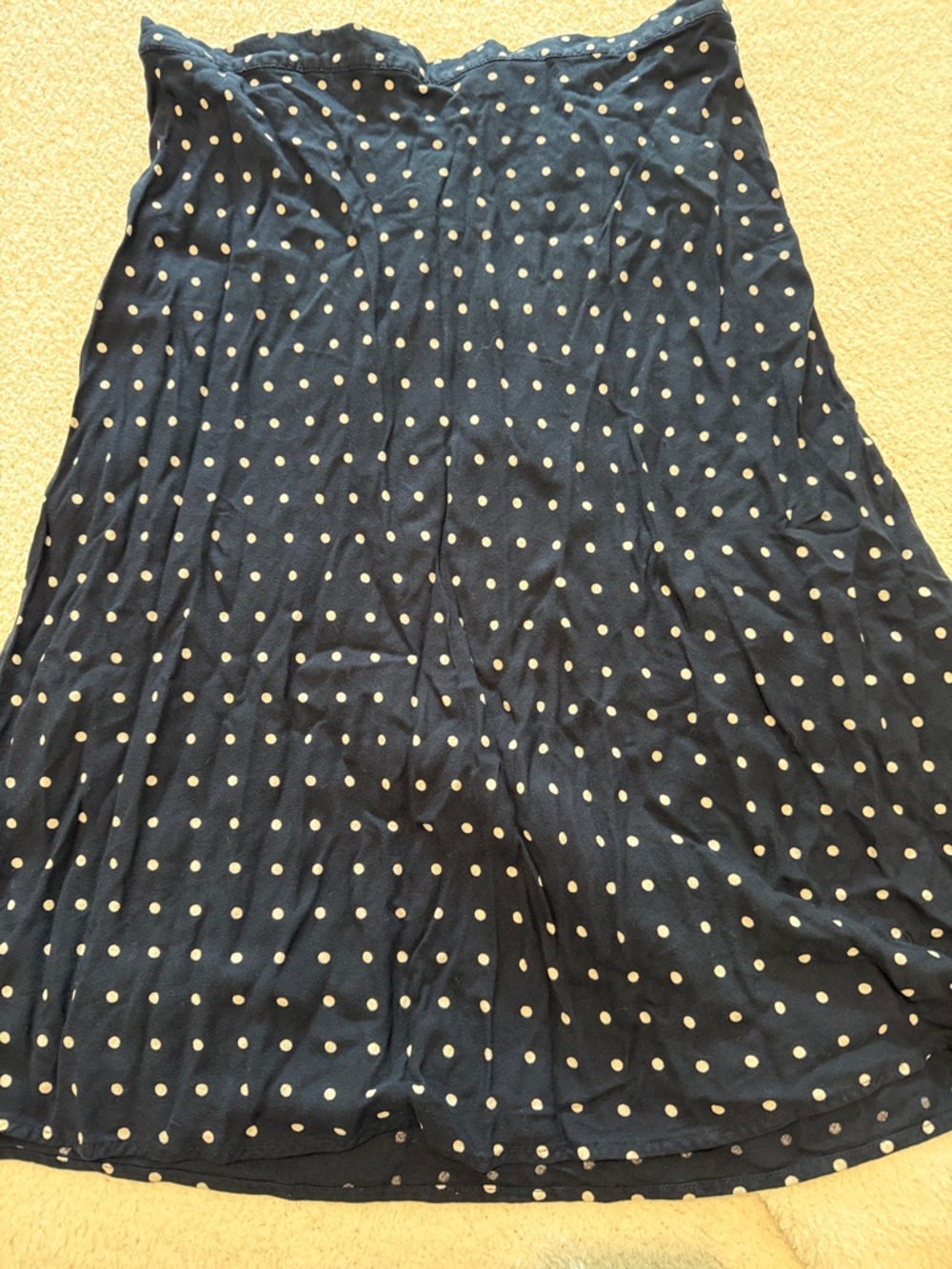 Old Navy Navy Blue Polka Dot A-Line Skirt
